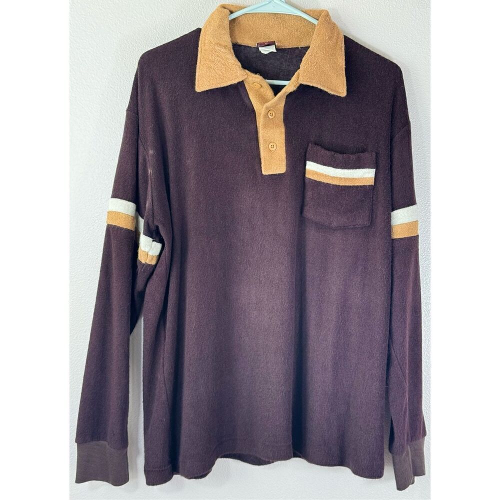 Vintage Wrangler Rapid Transit Terry Cloth Pullover Long Sleeve Men's XL